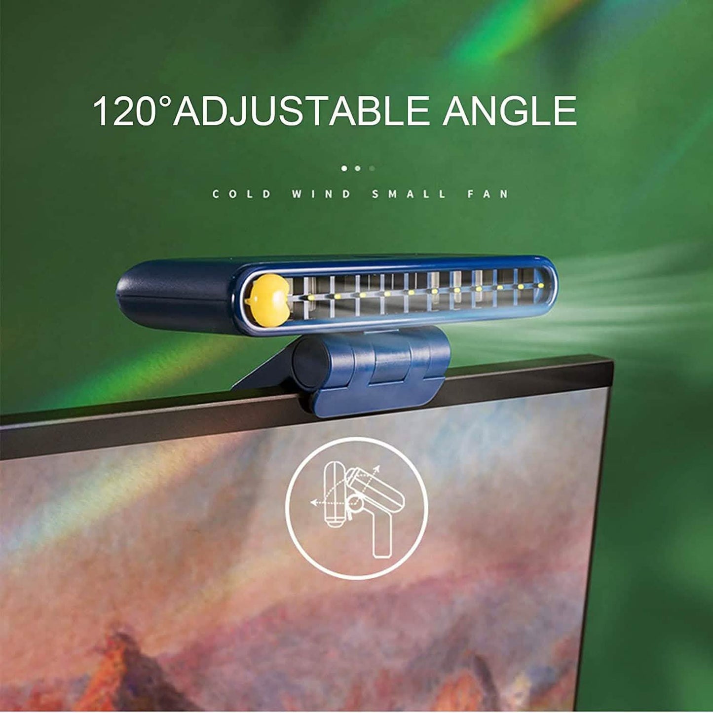 Computer Screen Hanging Fan with Phone Holder DailySale