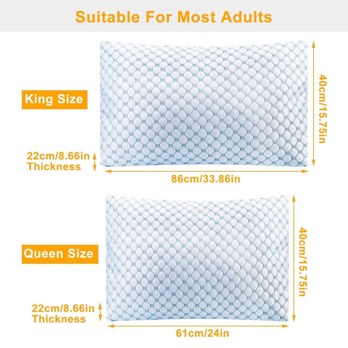 Cooling Memory Foam Pillow Ventilated with Cooling Gel Infused Memory Foam DailySale