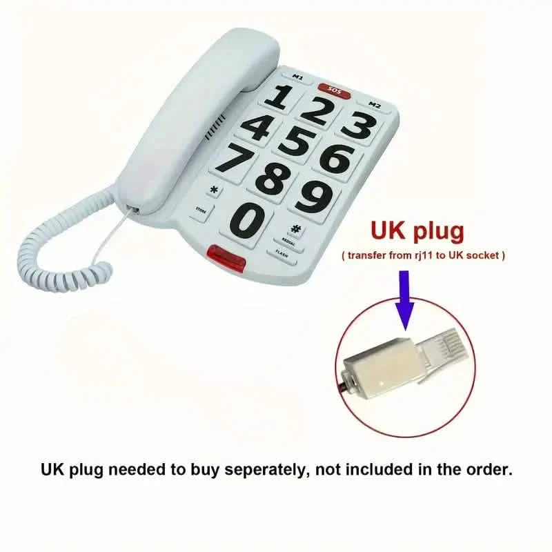 Corded Landline Telephone with Big Buttons for Seniors Home Phone DailySale