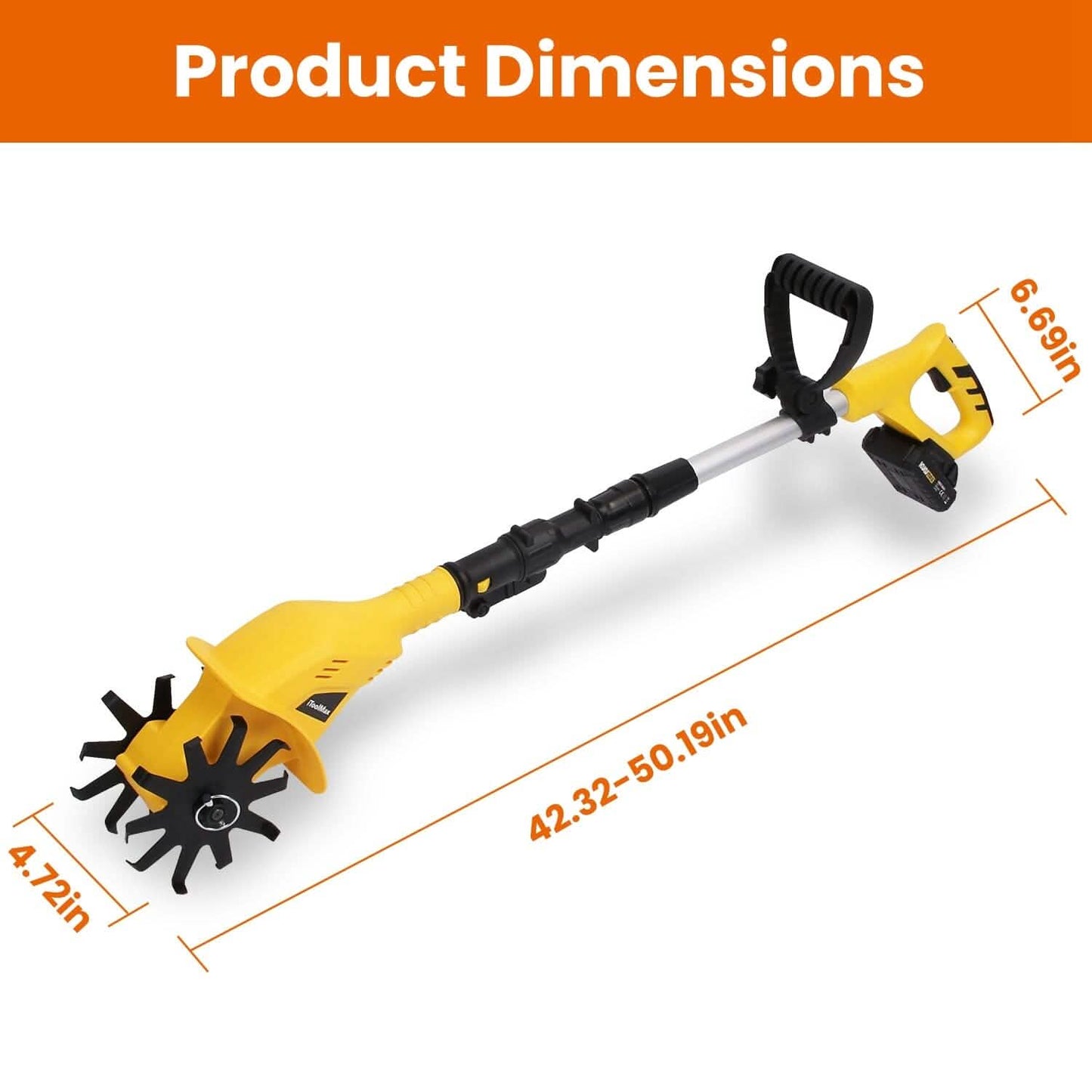 Cordless Electric Garden Tiller Cultivator With 20V Rechargeable Battery DailySale