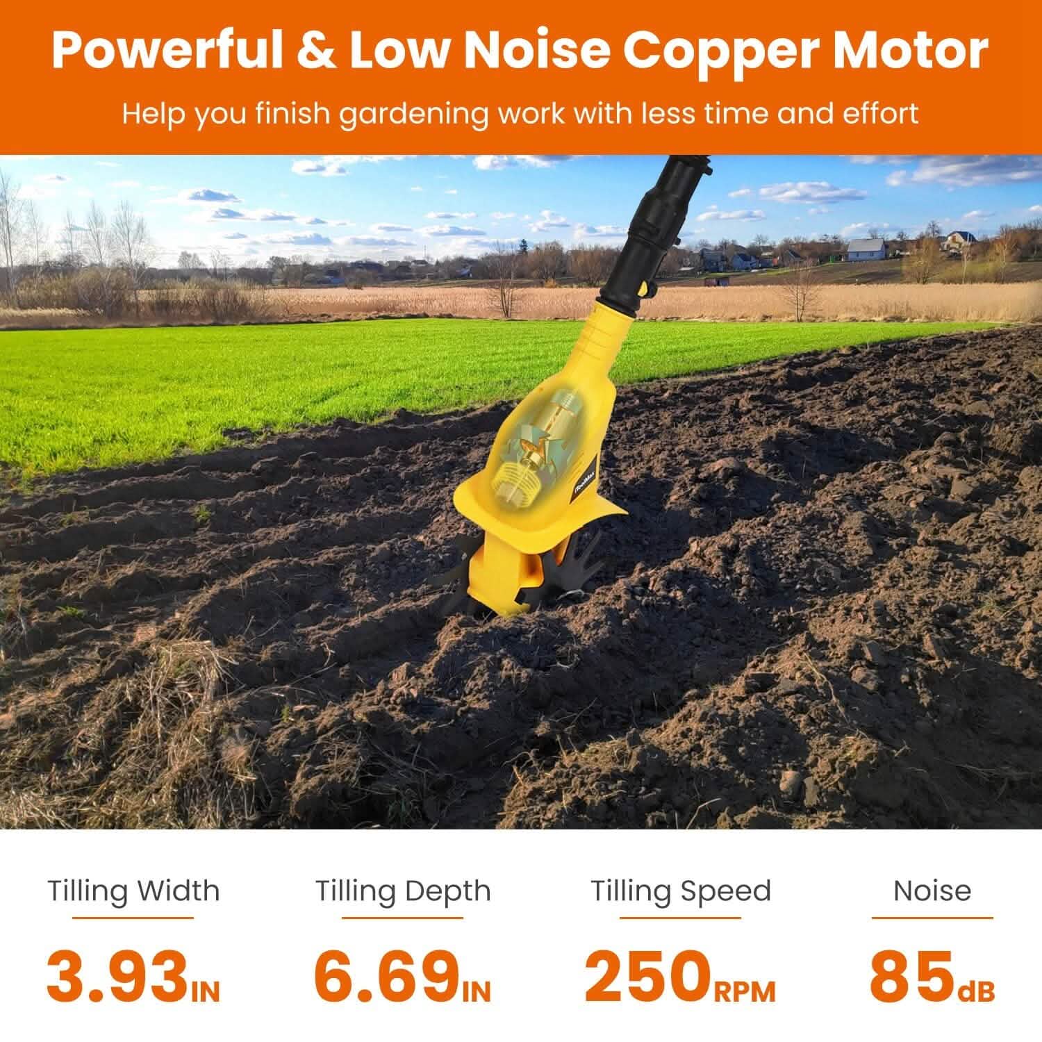 Cordless Electric Garden Tiller Cultivator With 20V Rechargeable Battery DailySale