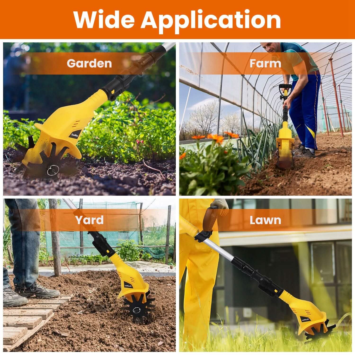 Cordless Electric Garden Tiller Cultivator With 20V Rechargeable Battery DailySale