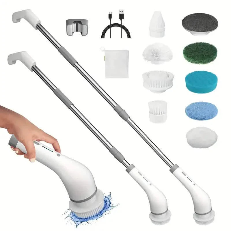 Cordless Power Spinning Cleaner Brush - 8 Replaceable Brush Heads DailySale