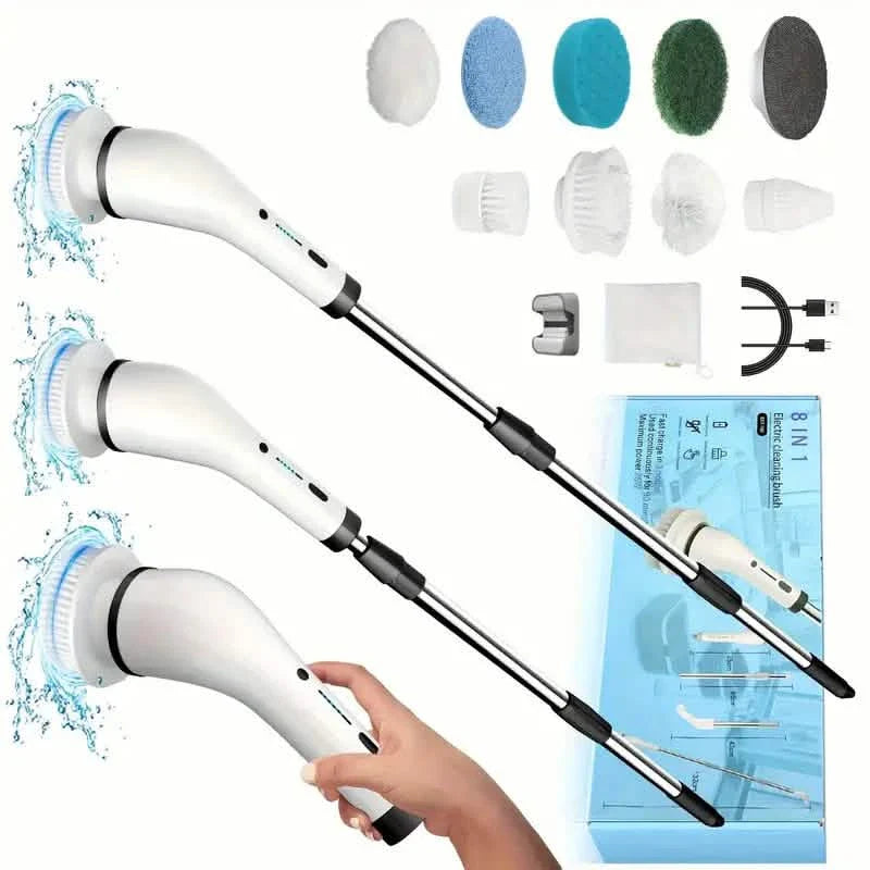 Cordless Power Spinning Cleaner Brush - 8 Replaceable Brush Heads DailySale