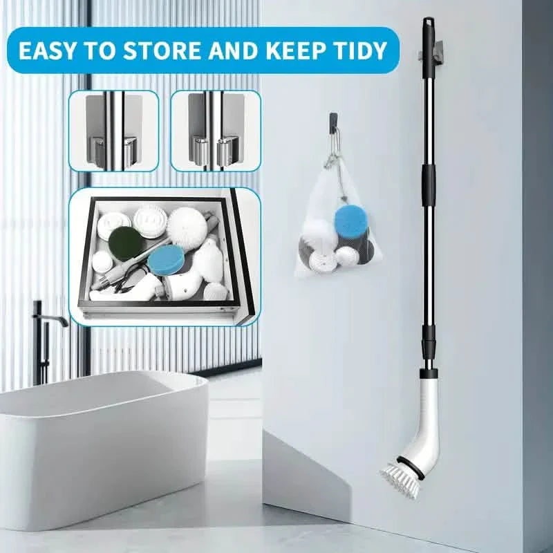 Cordless Power Spinning Cleaner Brush - 8 Replaceable Brush Heads DailySale