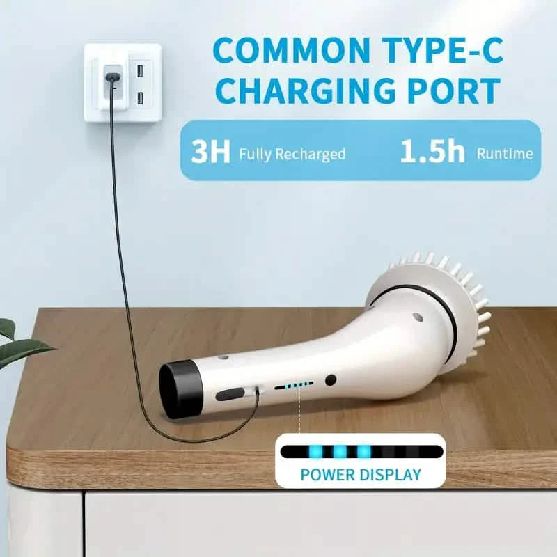 Cordless Power Spinning Cleaner Brush - 8 Replaceable Brush Heads DailySale