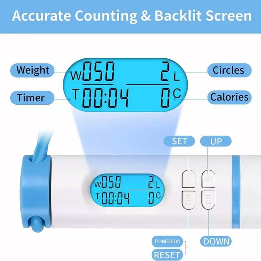 Cordless Weighted Jump Rope Digital Smart Skipping Jump Ropes with Counter DailySale