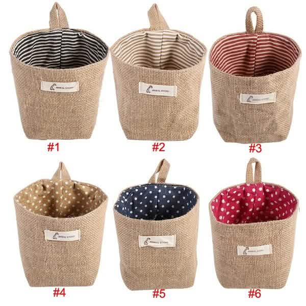 Cotton Linen Hanging Bag Home Gadget Storage Organizer DailySale