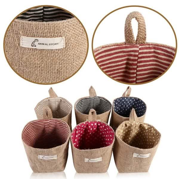 Cotton Linen Hanging Bag Home Gadget Storage Organizer DailySale