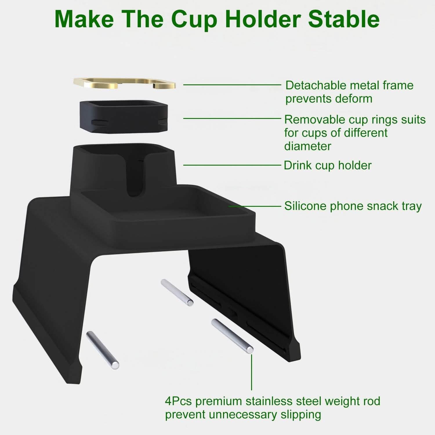 Couch Arm Cup Holder Tray Anti-spill Anti-slip Silicone Armrest Remote Snack Organizer DailySale