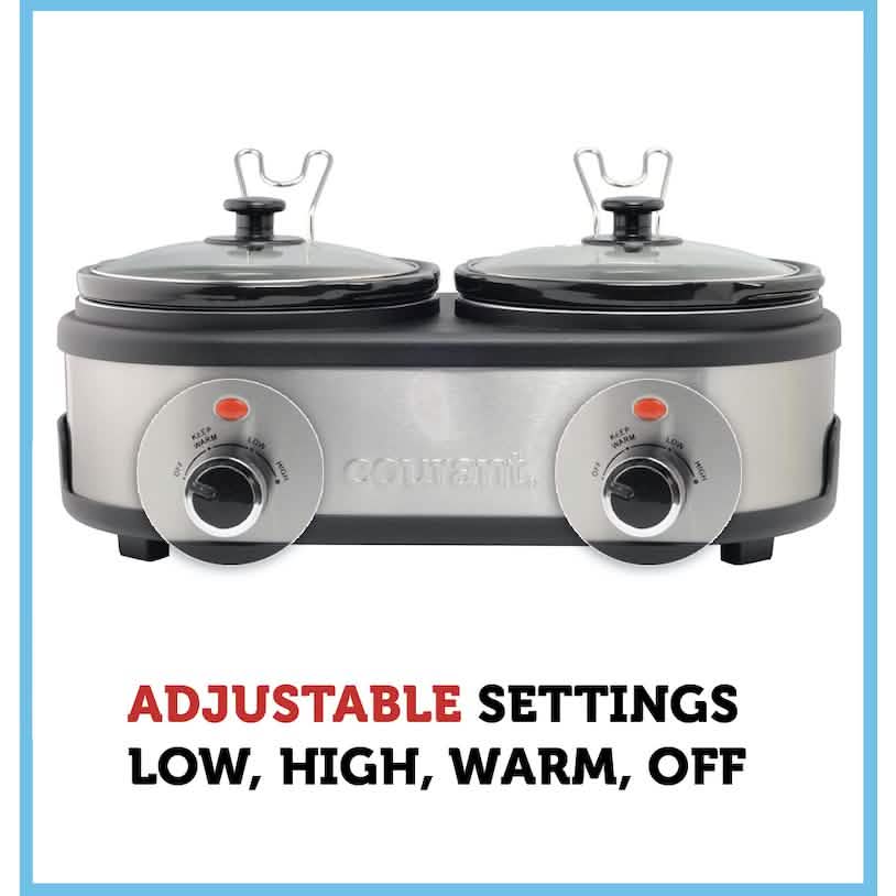 Courant 2.5 QT Double Slow Cooker - Stainless Steel DailySale