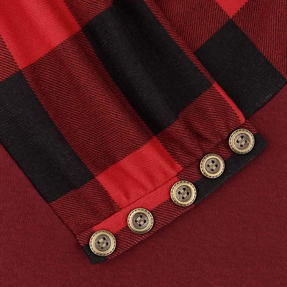 Cowl Neck Long Sleeve Patchwork Top DailySale