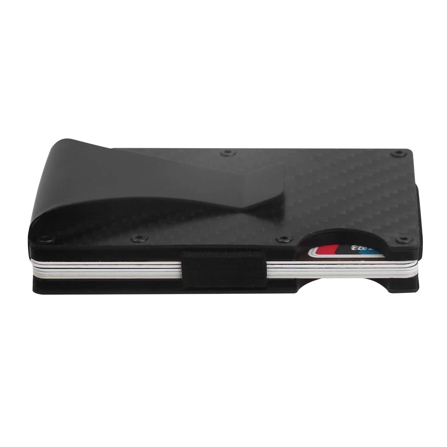 Credit Card Holder with Cash Clip Carbon Fiber RFID Blocking Scan for Men DailySale