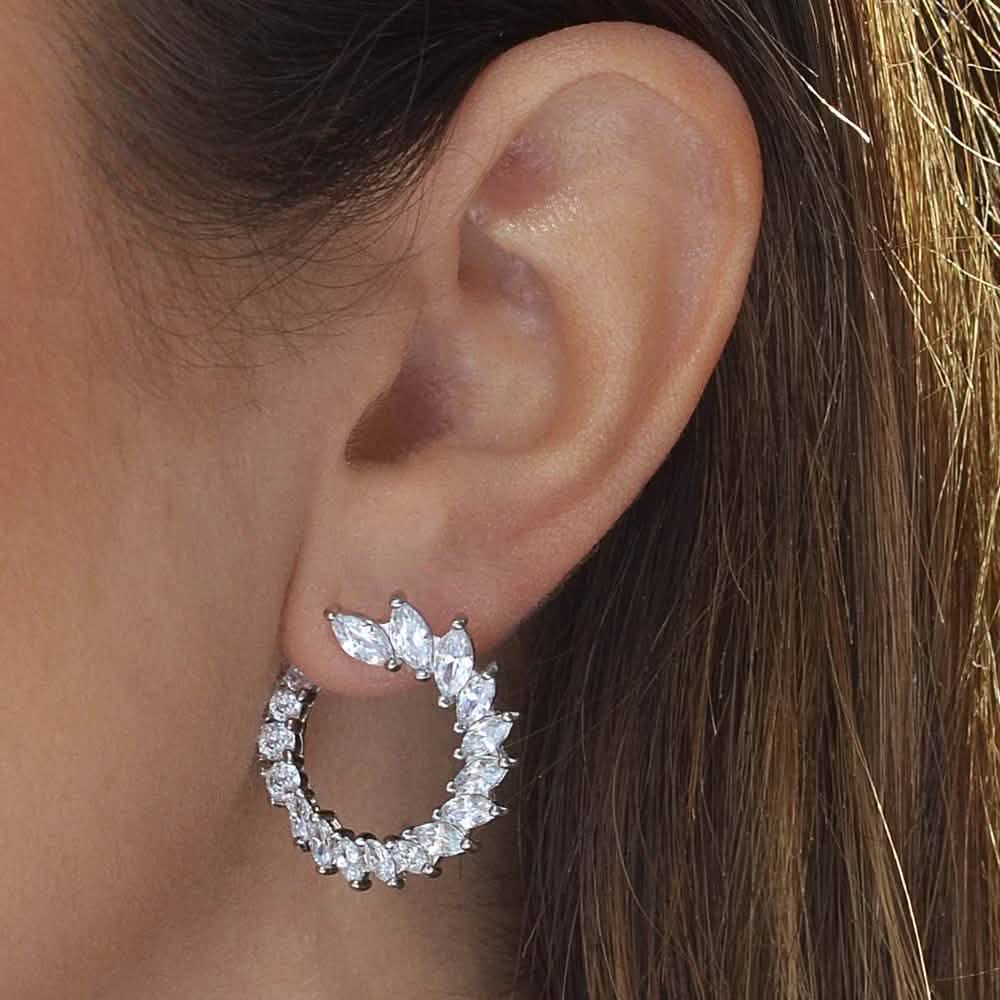 Crescent Moon Earrings Made With Crystals DailySale