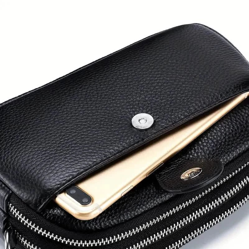 Crossbody Bags for Women Small Genuine Leather Shoulder Purse Cross Body Bag with Triple Top Zipper Adjustable Strap DailySale