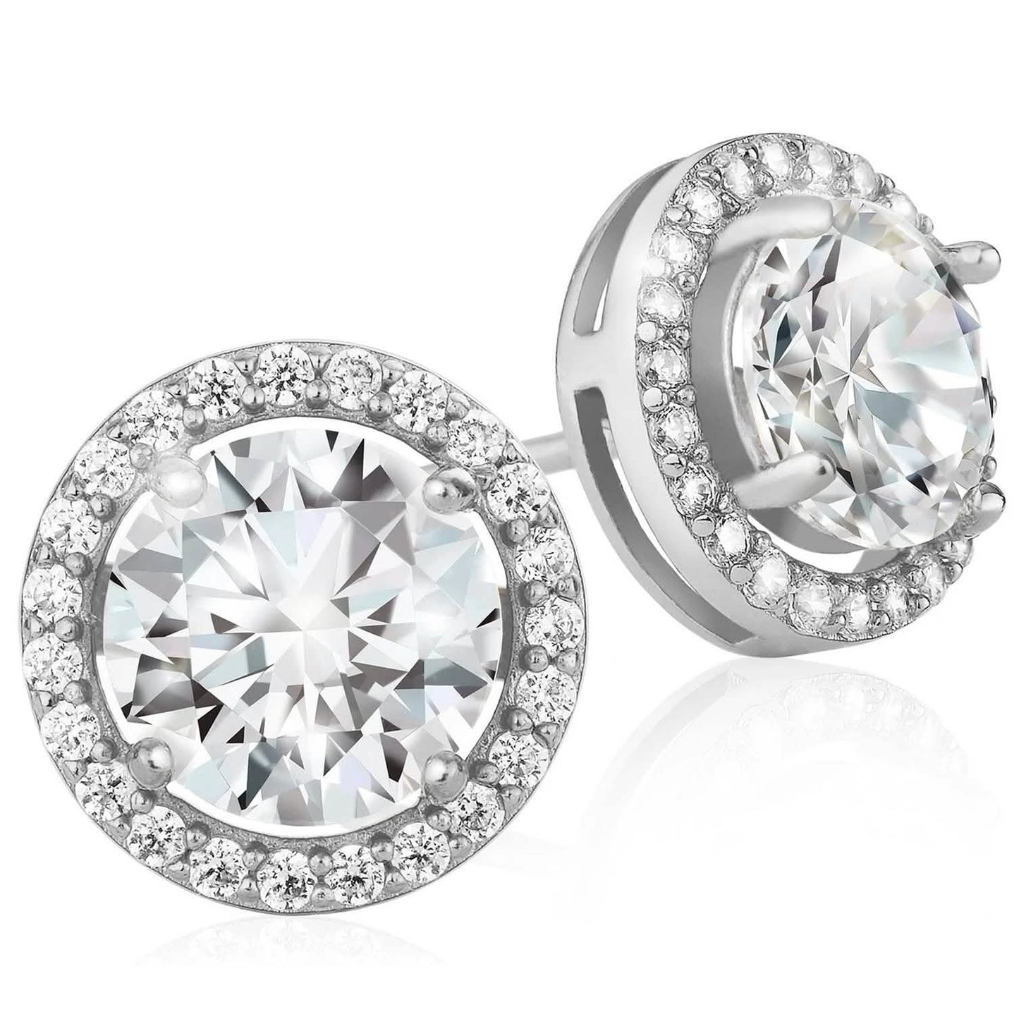 Crystal Round Halo Stud Earrings DailySale