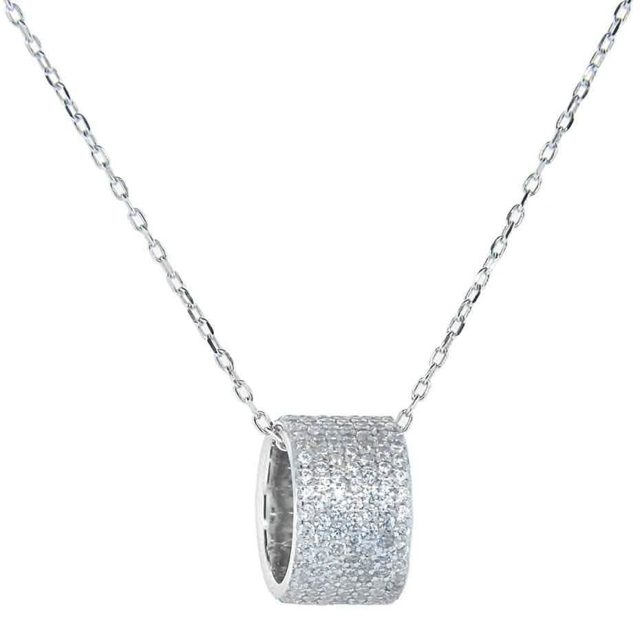 Cubic Zirconia Rondelle Pendant Necklace DailySale