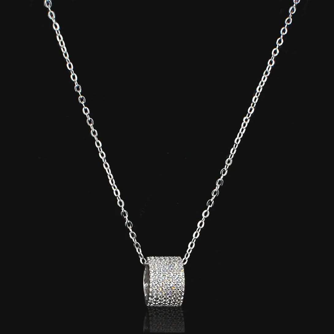 Cubic Zirconia Rondelle Pendant Necklace DailySale