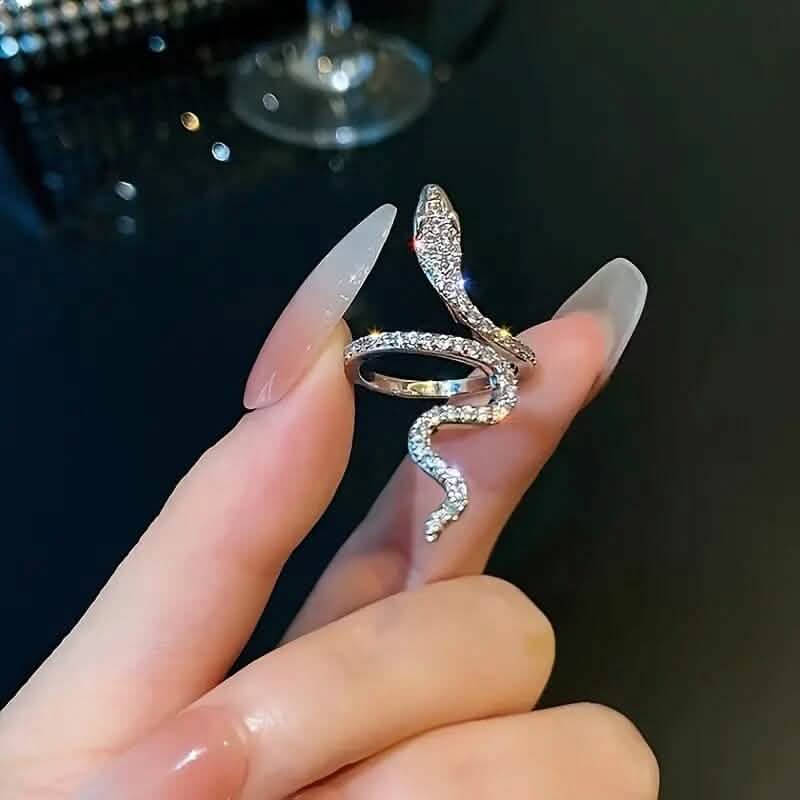 Cubic Zirconia Wrapped Small Snake Opening Adjustable Ring DailySale