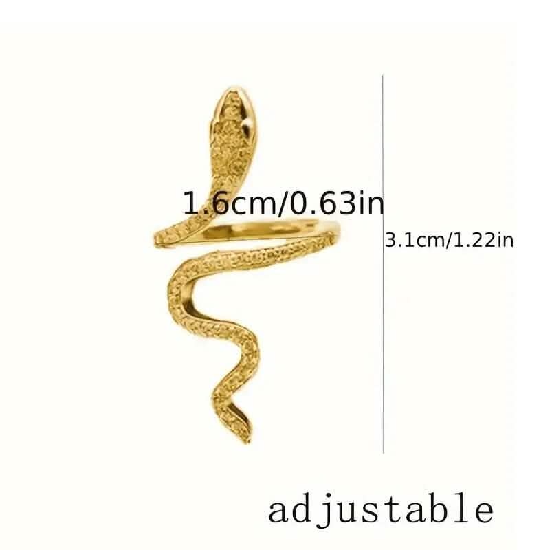 Cubic Zirconia Wrapped Small Snake Opening Adjustable Ring DailySale