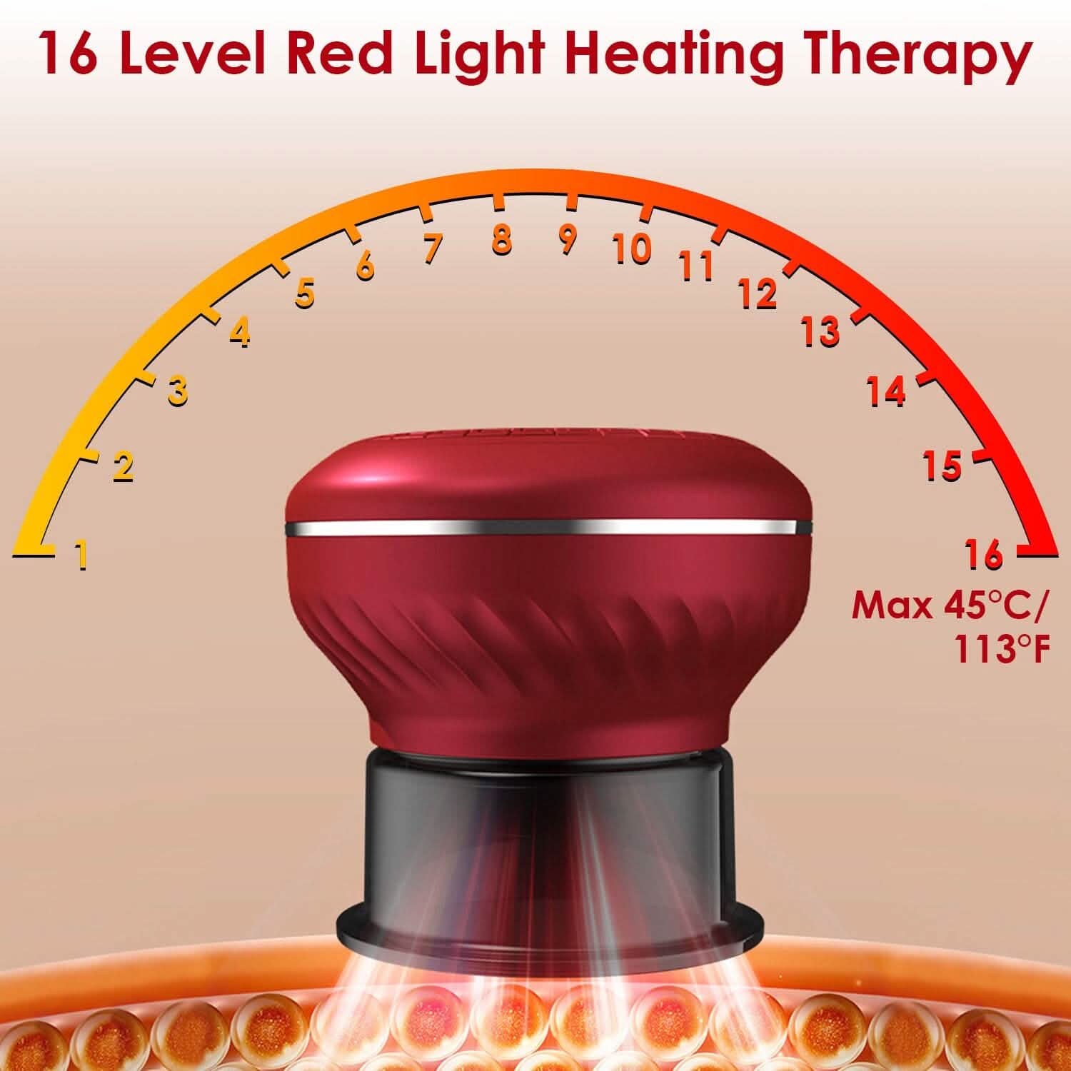Cuppin Therapy Massager with Red Light Heat Therapy 16 Level Temperature DailySale