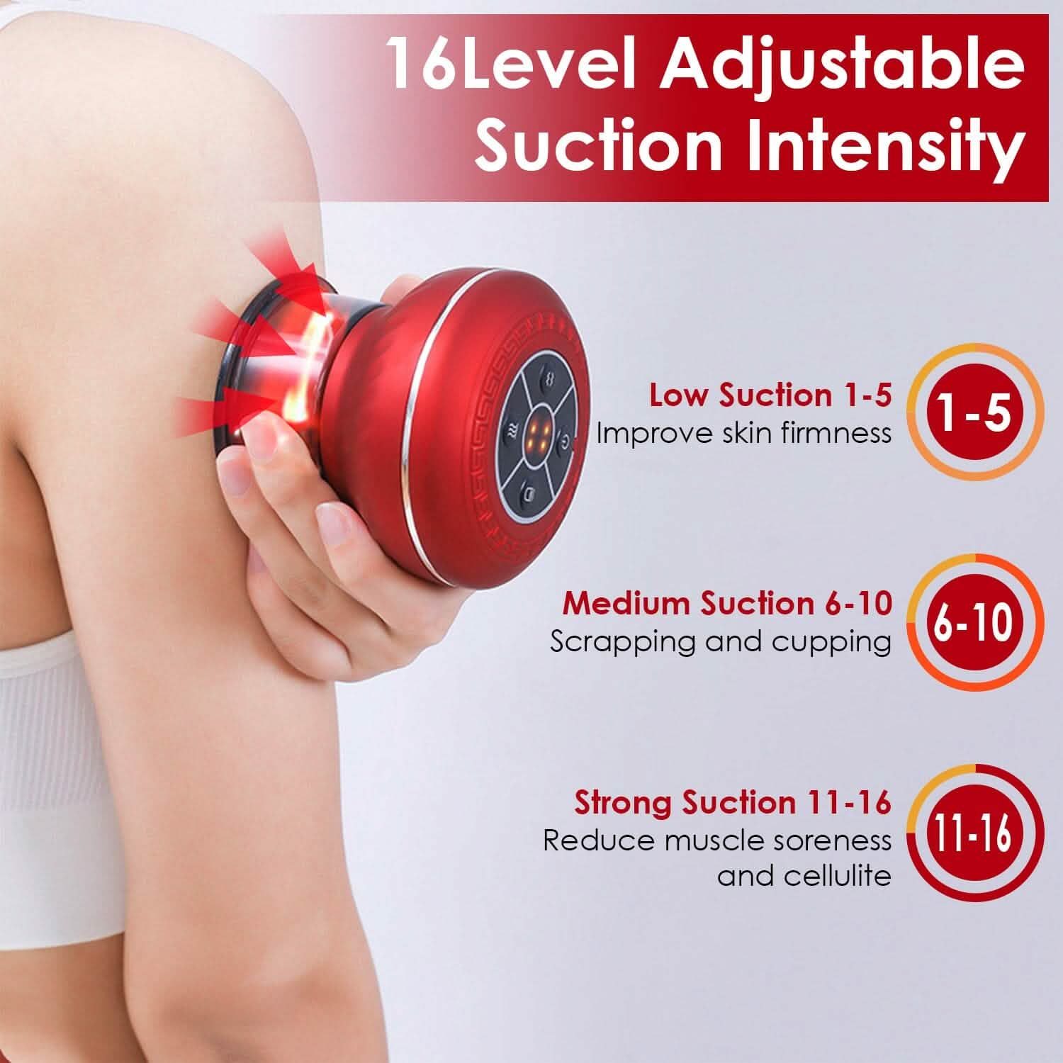 Cuppin Therapy Massager with Red Light Heat Therapy 16 Level Temperature DailySale