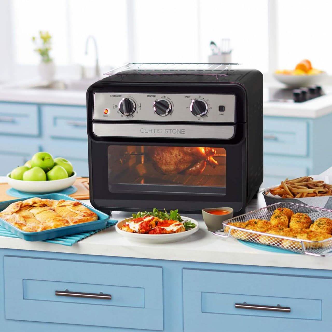 Curtis Stone Dura-Electric 1700-Watt 22L Air Fryer Oven with Rotisserie (Refurbished) DailySale