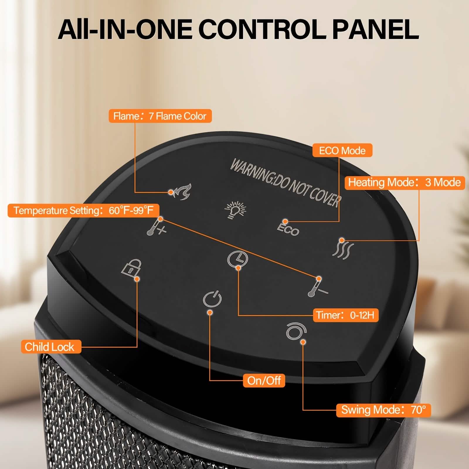 Portable Electric Space Heater with Remote & Thermostat DailySale
