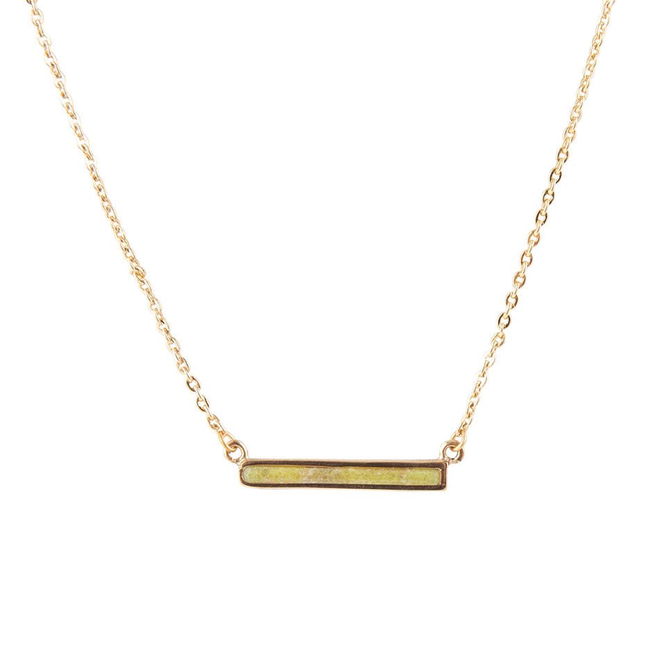 Dainty Green Aventurine Bar Necklace Barse Jewelry