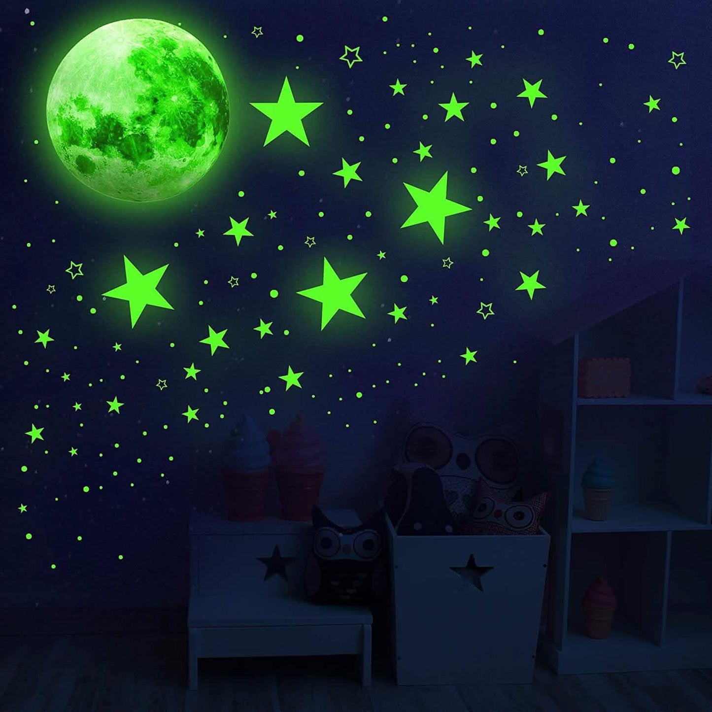 Dark Star Glow and Moon Wall Sticker DailySale