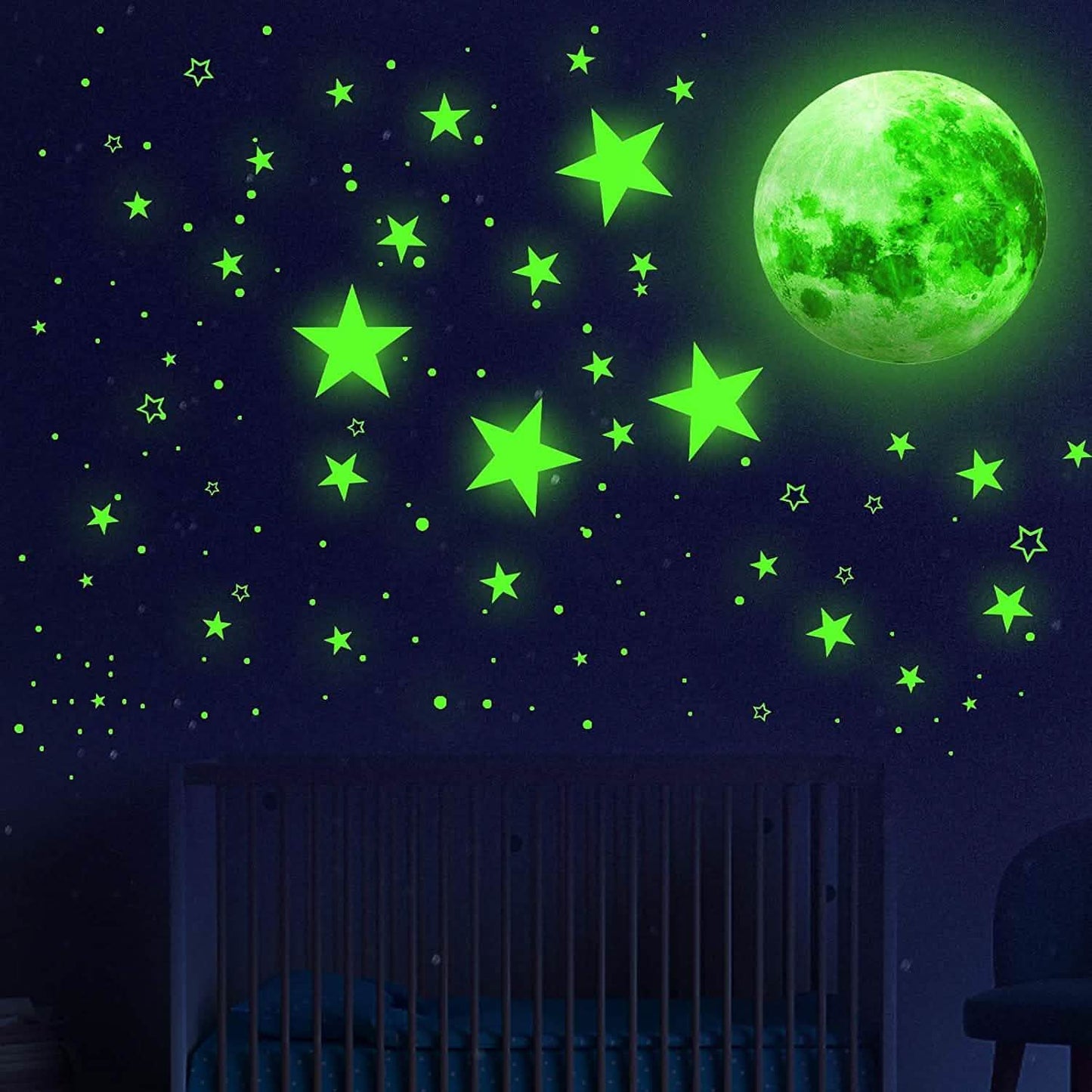 Dark Star Glow and Moon Wall Sticker DailySale