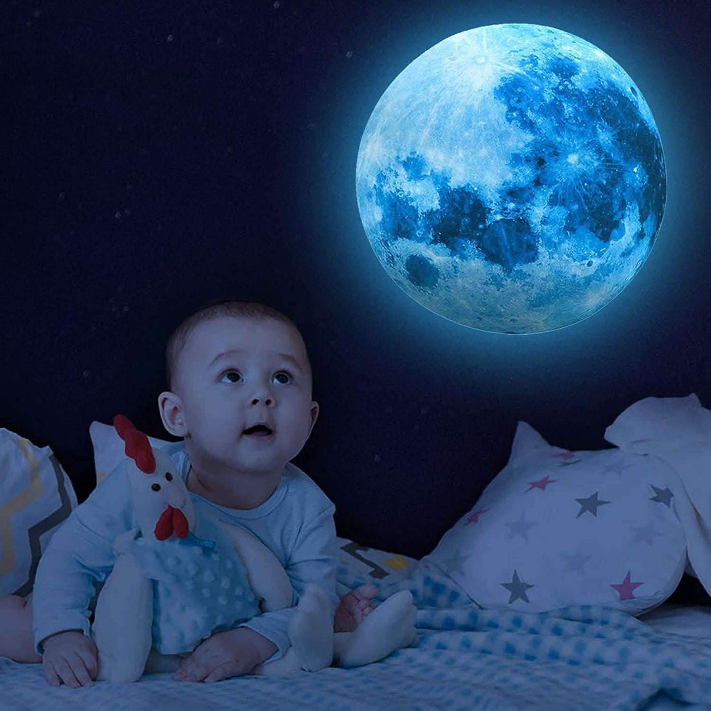 Dark Star Glow and Moon Wall Sticker DailySale
