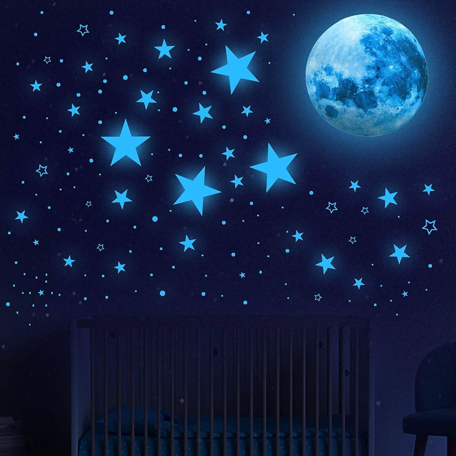 Dark Star Glow and Moon Wall Sticker DailySale