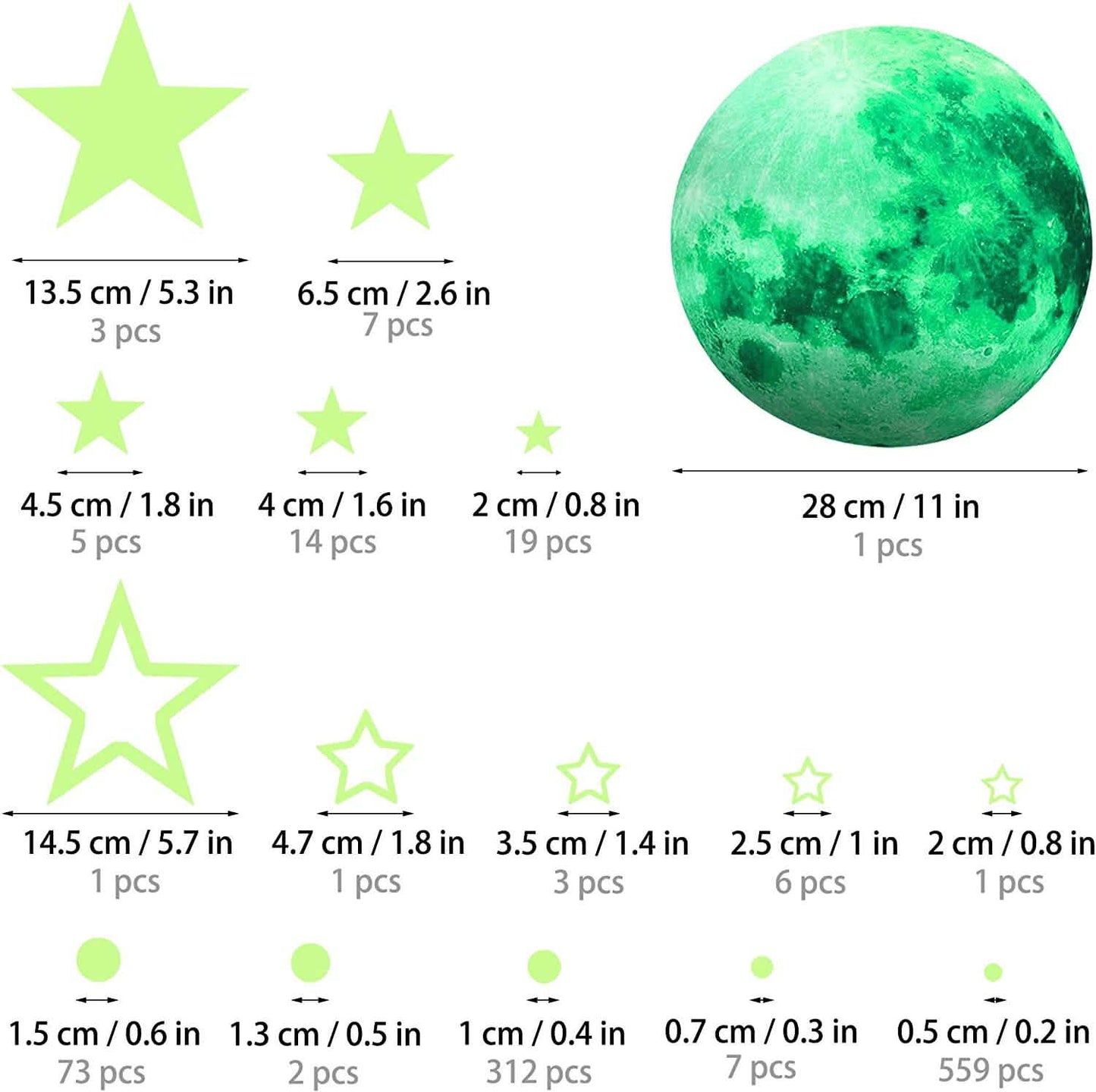 Dark Star Glow and Moon Wall Sticker DailySale