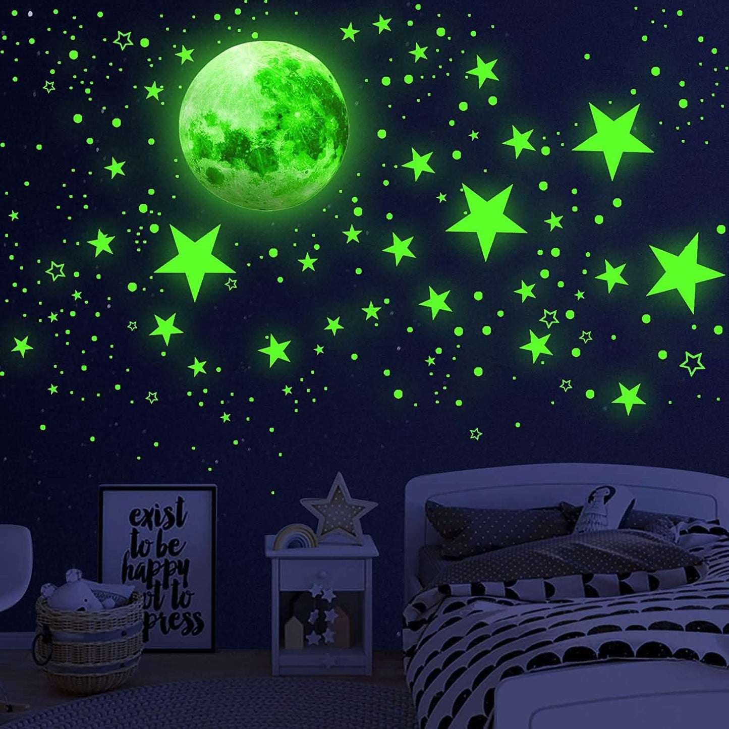 Dark Star Glow and Moon Wall Sticker DailySale