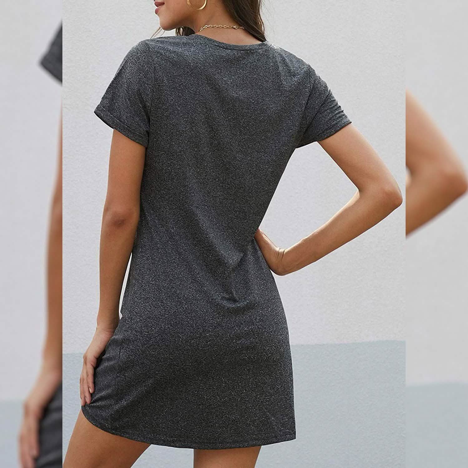 Dearlovers Womens Short Sleeve Tshirt Side Knot Mini Dress DailySale