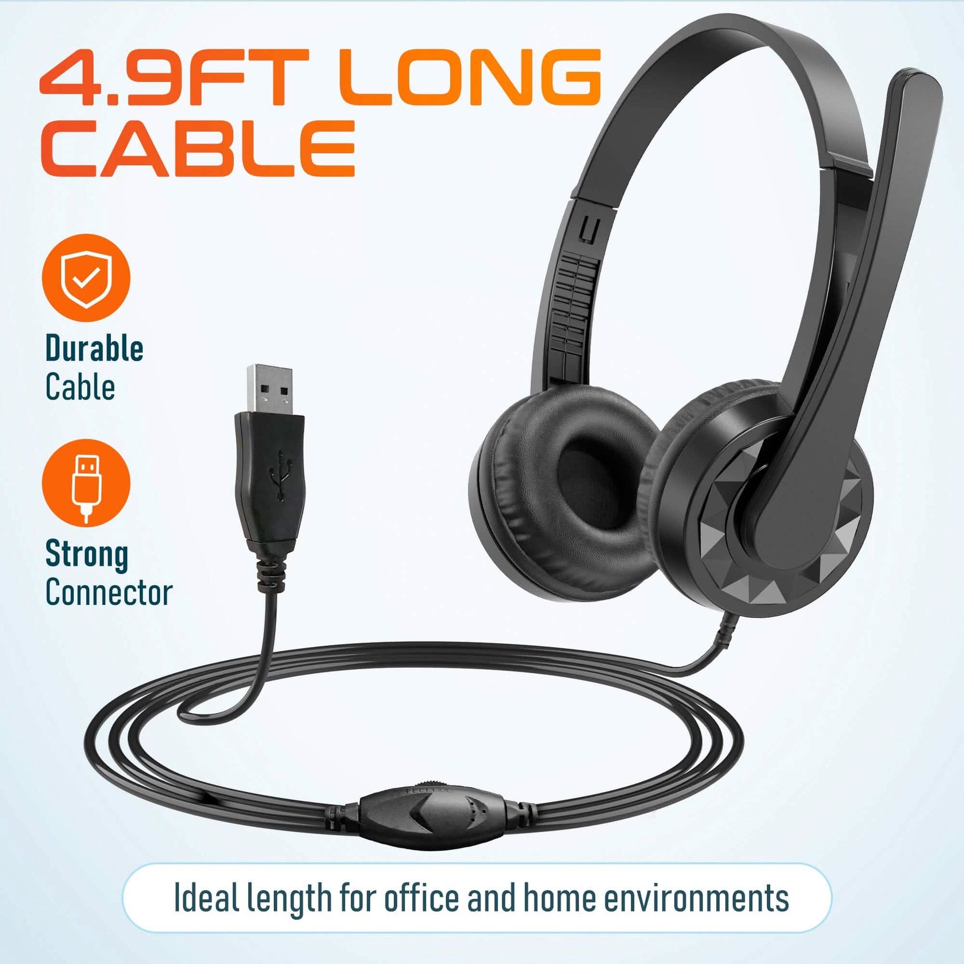 Delton 12Y USB Computer Headset with Microphone Noise Isolating Headphones In-Line Volume Control DailySale