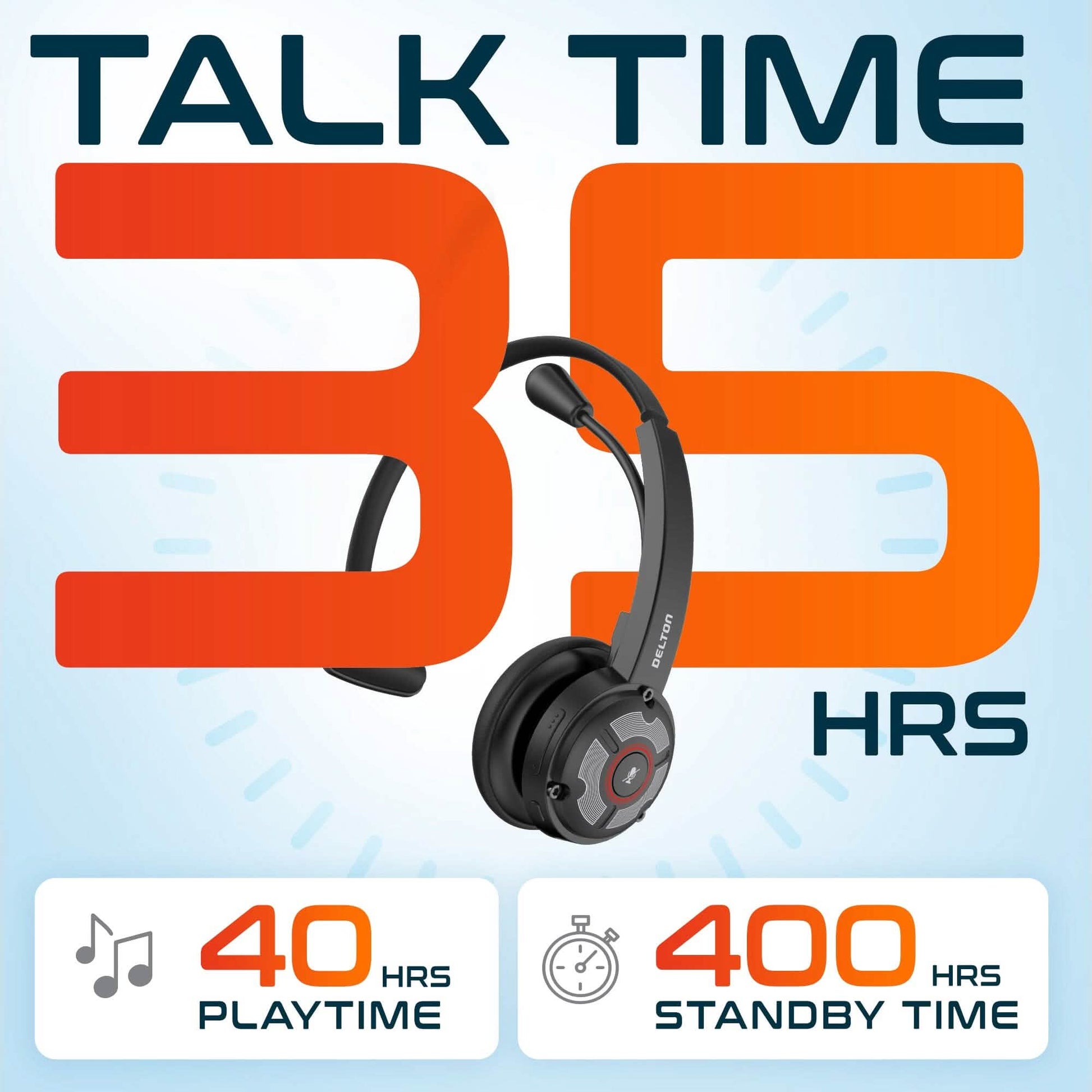 Delton 50X Noise Canceling Bluetooth or Auto Pair USB Dongle Headset with Charging Dock DailySale