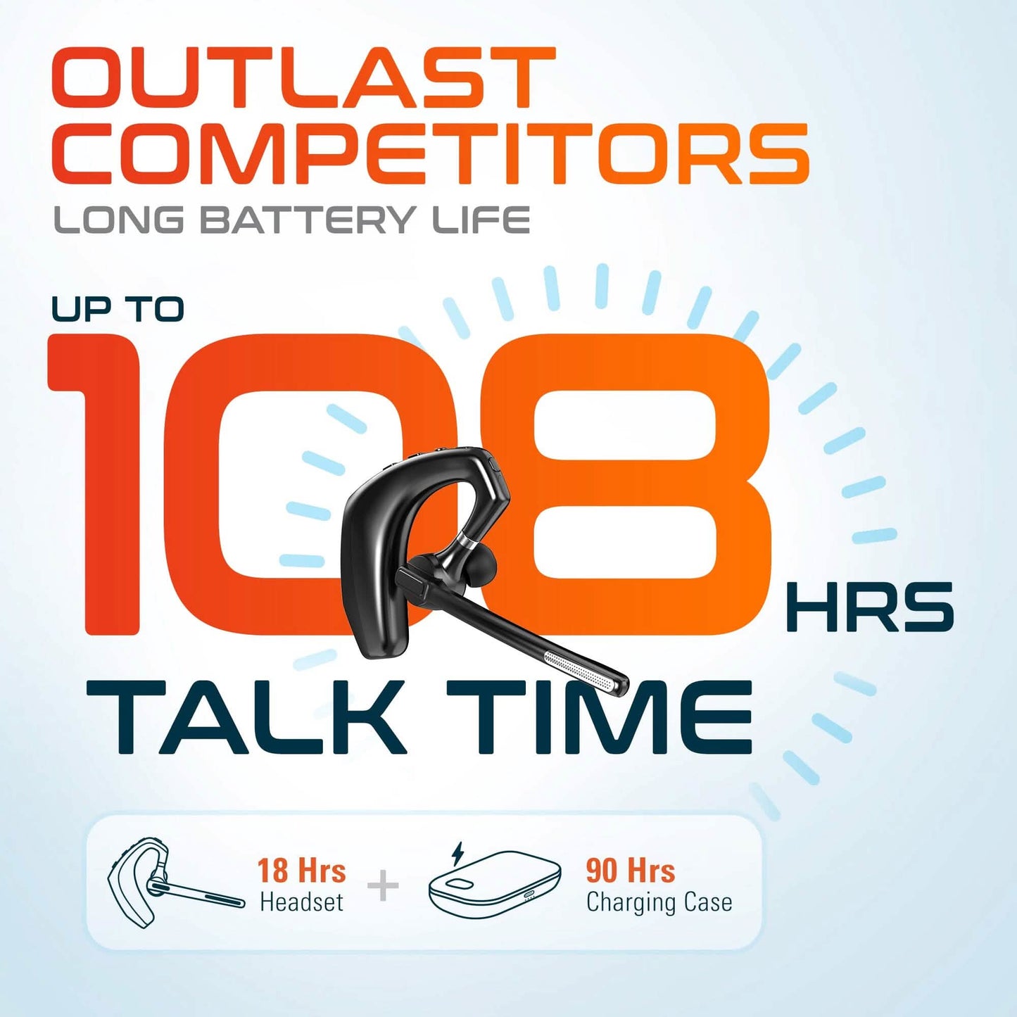 Delton 95X Wireless Computer Headset: Executive Bluetooth Headphone Active Noise Cancellation Earpiece DailySale