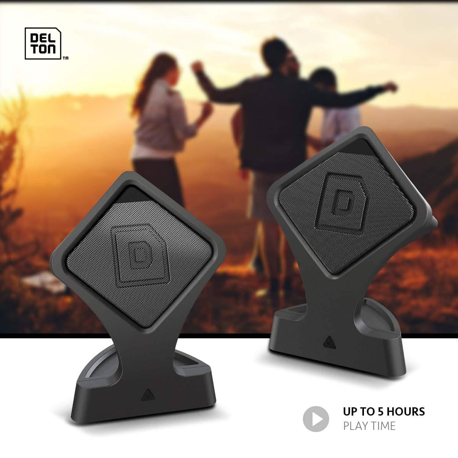 Delton Portable Speaker with Loud Stereo Sound, Bass with BT v4.2 and Built-in Mic DailySale