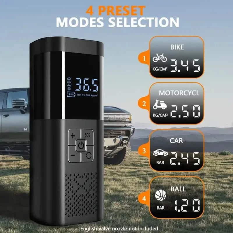 Portable Electric Tire Inflator – 150PSI Air Compressor with Digital Gauge & LED Light DailySale