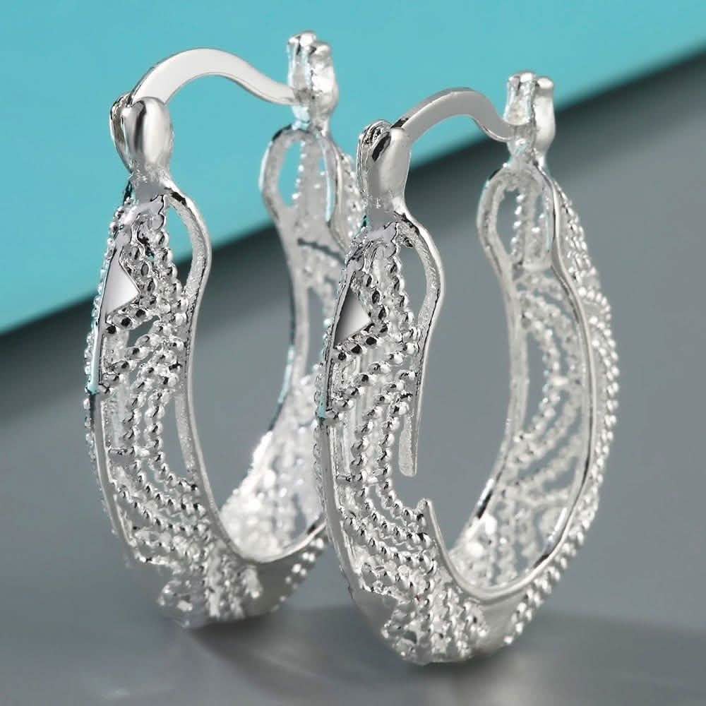 Diamond Cut Fancy Filigree Hoop Earrings DailySale