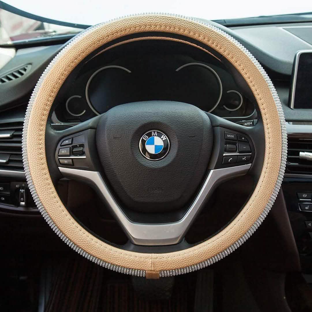 Diamond Leather Steering Wheel Cover with Bling Bling Crystal Rhinestones DailySale