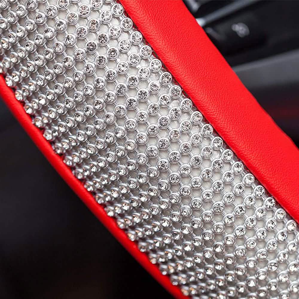 Diamond Leather Steering Wheel Cover with Bling Bling Crystal Rhinestones DailySale