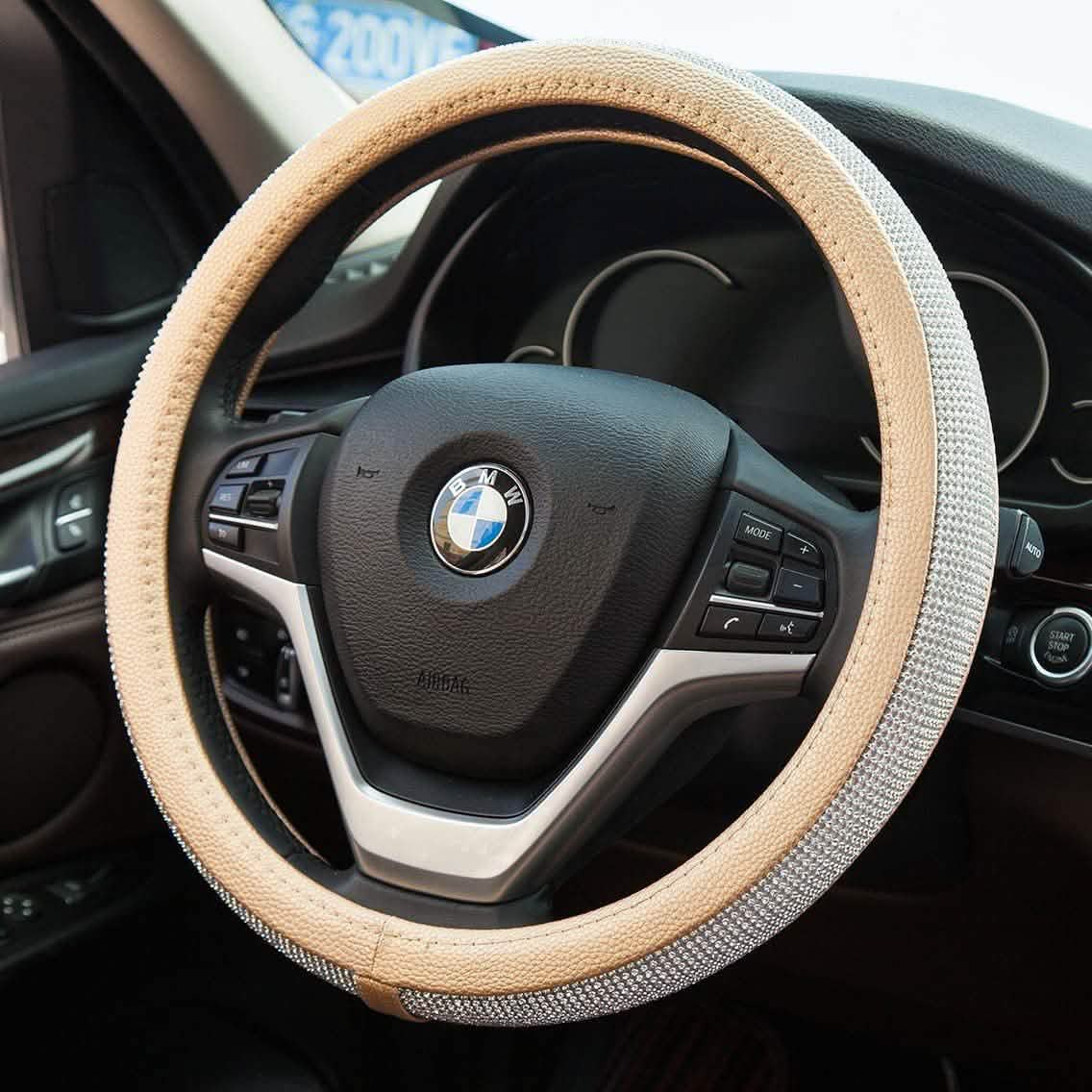 Diamond Leather Steering Wheel Cover with Bling Bling Crystal Rhinestones DailySale