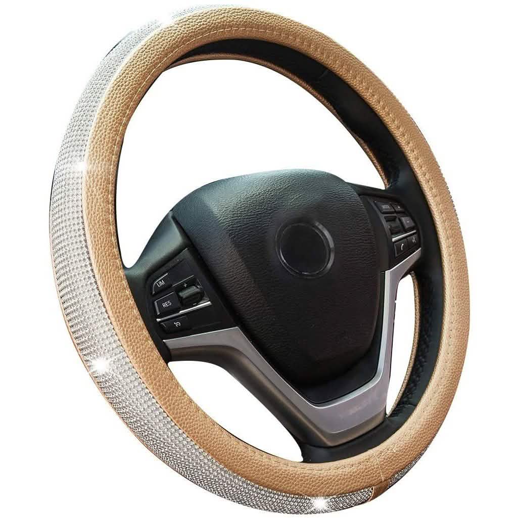 Diamond Leather Steering Wheel Cover with Bling Bling Crystal Rhinestones DailySale