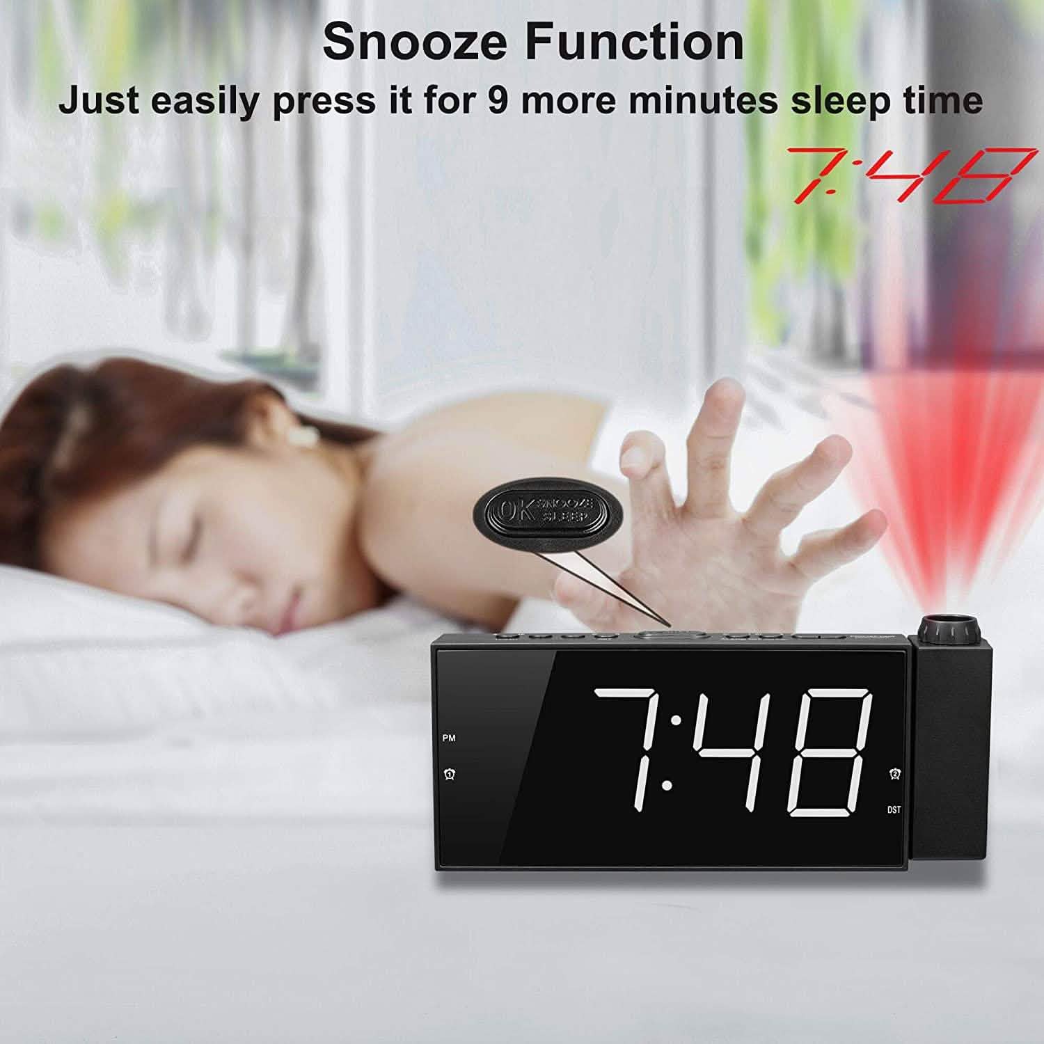 Digital Alarm Clock with Projection DailySale