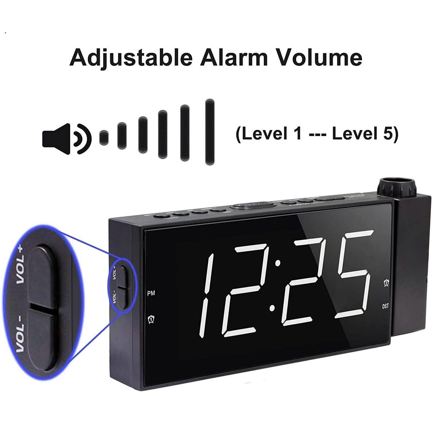 Digital Alarm Clock with Projection DailySale