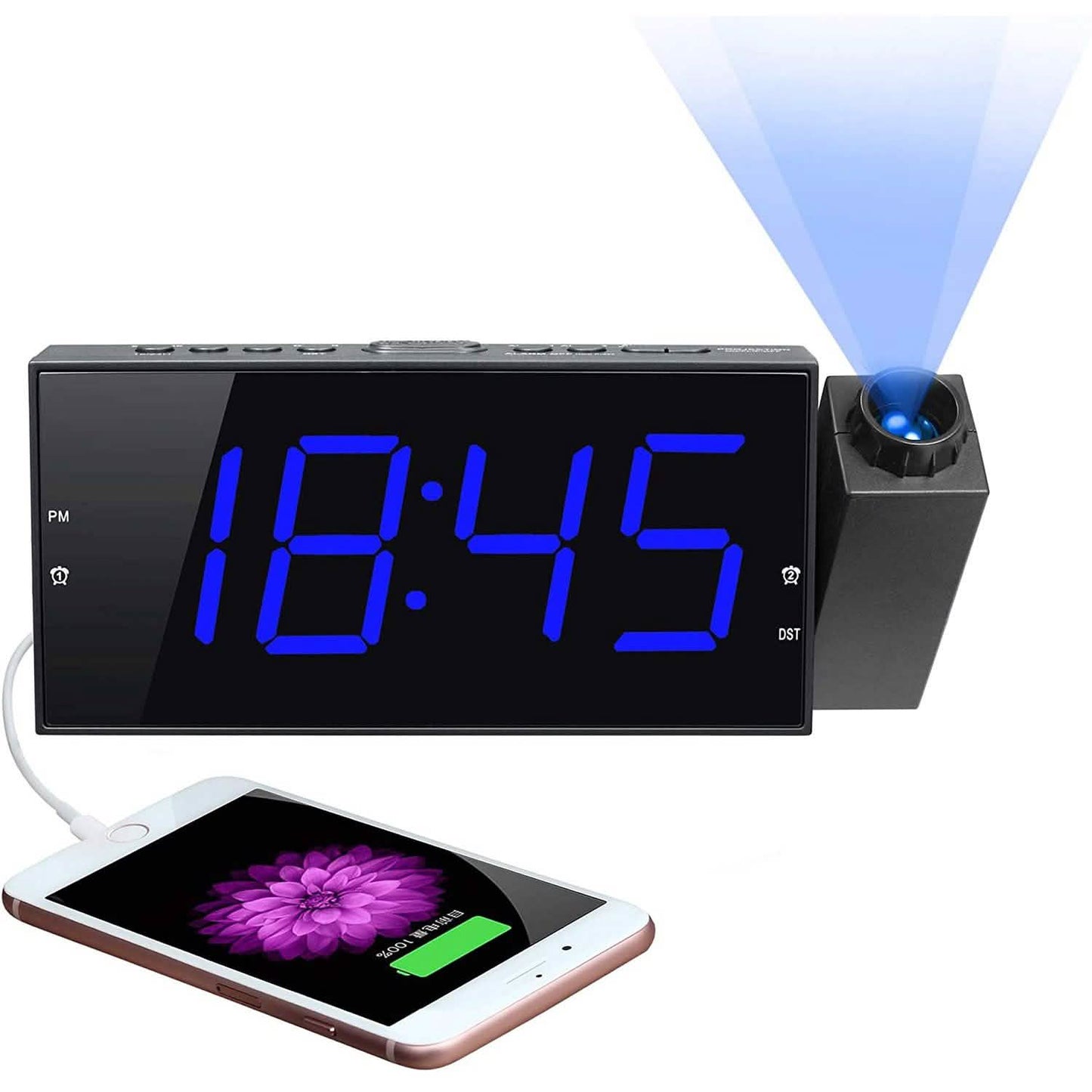 Digital Alarm Clock with Projection DailySale