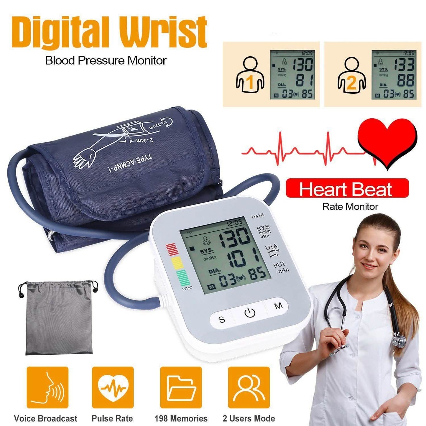 Digital Arm Blood Pressure Monitor DailySale